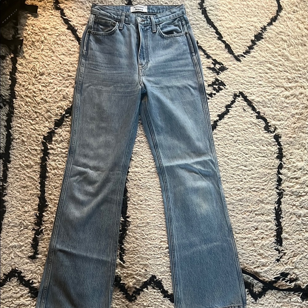Reformation Blue Flare Wide Leg Jeans 25